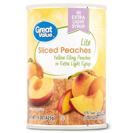 Great Value Lite Sliced Peaches in Extra Light Syrup, 15 oz