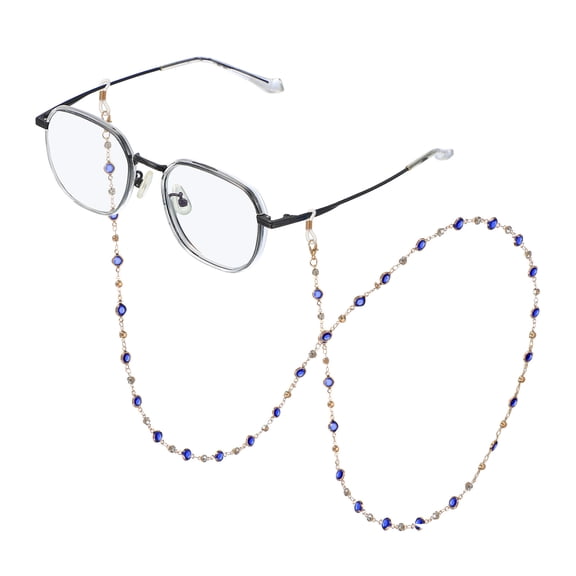 Uxcell Glasses Chain for Women, Eyeglasses Chain with Lanyard Crystal Holder Around Neck, Black