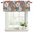 thumbnail image 2 of 2 Panels Boho Floral Valance for Windows, Spring Vintage Abstract Art Flowers Light Filtering Kitchen Curtains, Rod Pocket Window Treatment Curtain Valances for Living Room Bedroom, 54"x18", 2 of 9