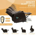 thumbnail image 2 of W WARMHOL Electric Power Lift Recliner Chair with Heat and Massage Lift Recliner for Elderly, Single Sofa recliners for Living Room with Cup Holders, 4 Pockets, USB Ports, Faux Leather (Black), 2 of 7