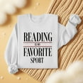 thumbnail image 4 of Reading Is My Favorite Sport Sweatshirt Book Lover Gift Funny Long Sleeve Pullover Sweatshirts, XXL White, 4 of 6