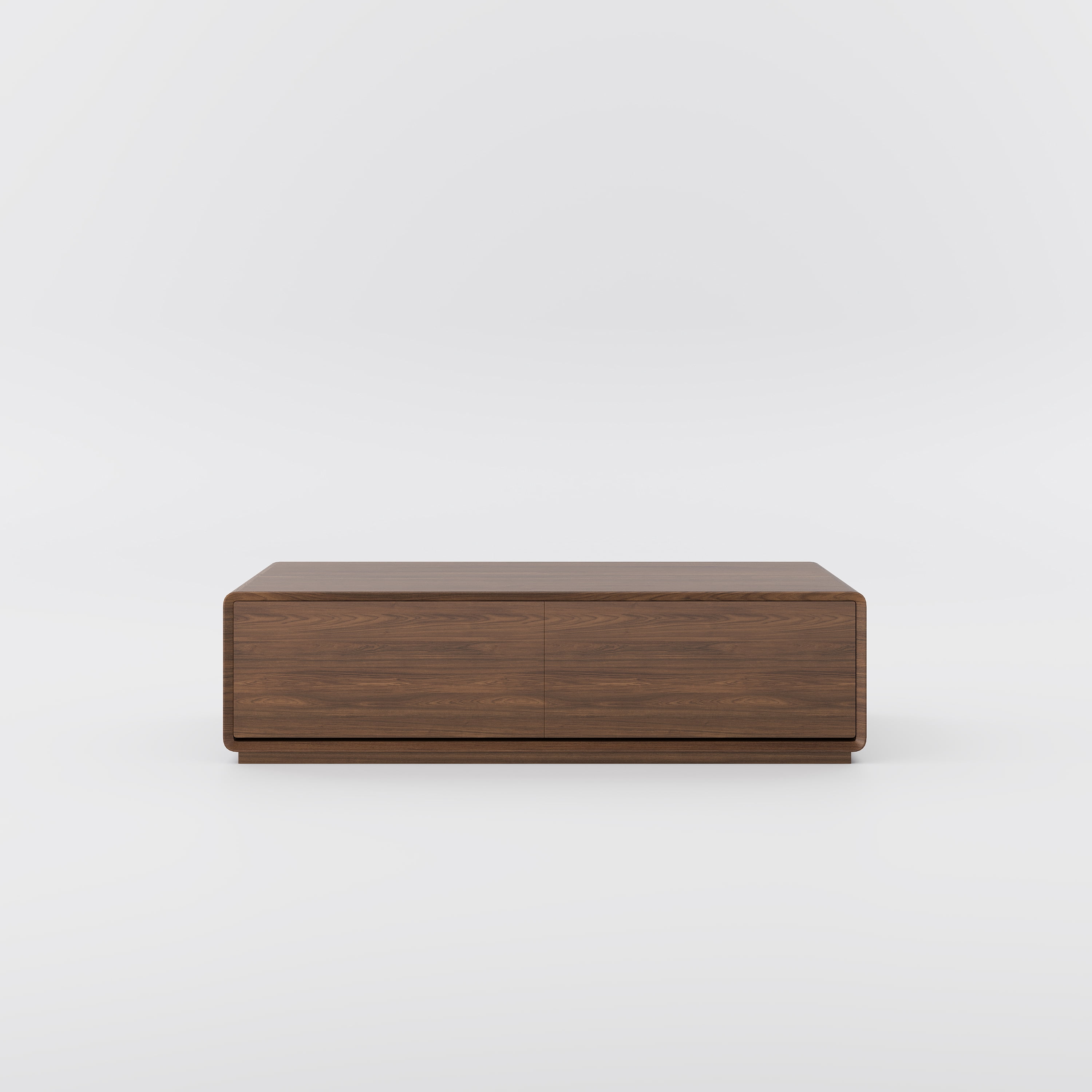 POVISON Modern Rectangular Coffee Table, Wood Coffee Table with Storage, 4 Solid Wood Drawers, Fully-Assembled, 51.18", Walnut