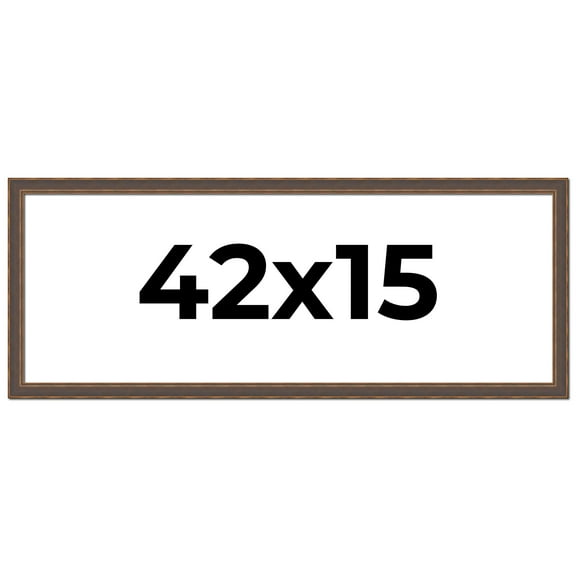 42x15 Frame Golden Caramel Solid Wood Bronze Picture Frame | 1.25 Inch Moulding Width | 0.5 Inch