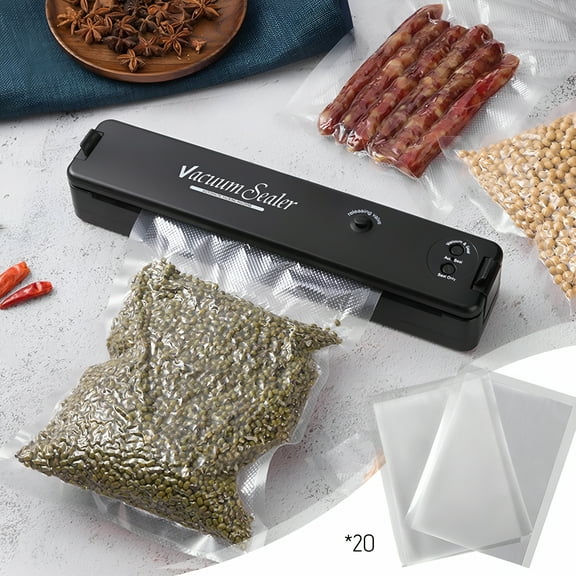 ACDANC Vacuum Sealer Machine,Kitchen Food Sealer Machine for Food Storage,Dry/Wet/Seal/Vac/External Vac Modes&5 Sealing Temperatures,Automatic Air Sealer with 20Pcs Vacuum Seal Bags,Black
