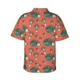 thumbnail image 3 of Uemuo Hedgehog Mushroom Printed Regular Fit Short Sleeve Casual Hawaiian Shirt for Men,Aloha shirt,Tropical shirt,Floral print shirt,Vacation Beach shirt-XX-Large, 3 of 9