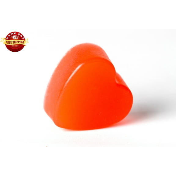 RED VALENTINES HEART ALL NATURAL HANDMADE STRAWBERRY SCENT 3.5 OZ SOAP BAR