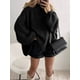 thumbnail image 5 of Suéteres de Cuello Alto de Gran Tamaño para Mujer, Jerseys de Punto Grueso de Larga, Ropa de Moda de Invierno, Otoño Negro L, 5 of 7