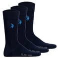thumbnail image 1 of U.S. POLO ASSN. Calcetines de hombre, paquete de 3 - calcetines business, logotipo, mezcla de algodón Azul Marino 39-42, 1 of 3