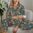 thumbnail image 6 of Hirioo Wolf Fox In Flower Forest for Women's Pajama Sets 2 Piece Pjs Women's Long-Sleeved Pajama Set Button Down Sleepwear,S-XXL-XX-Large, 6 of 7