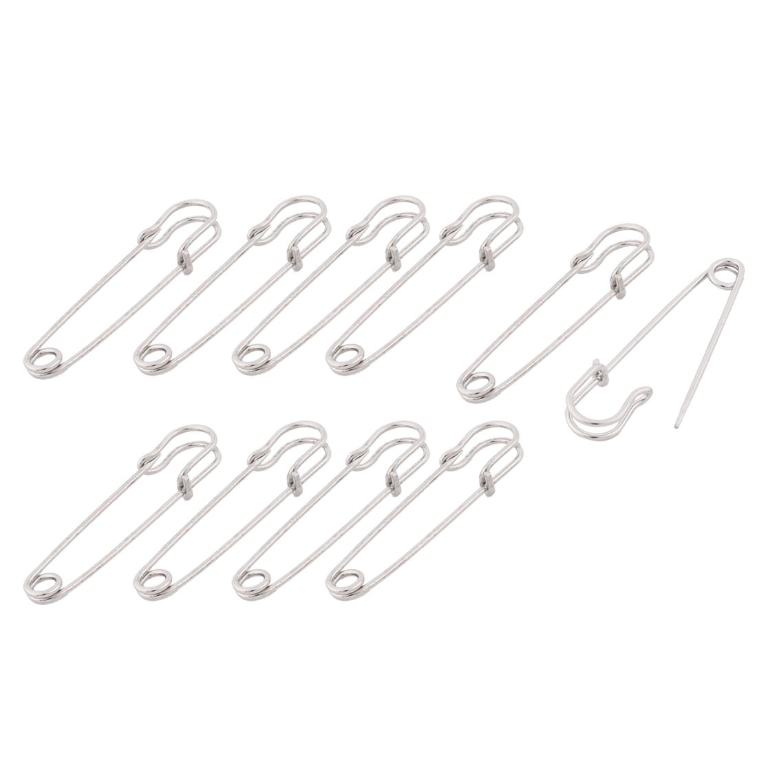 Sewing Quilting Craft Stainless Steel Pins Silver Tone 5cm Length 10pcs