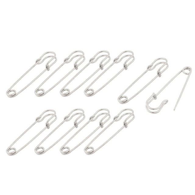 Unique Bargains Sewing Quilting Craft Stainless Steel Safety Pins Silver Tone 5cm Length 10pcs