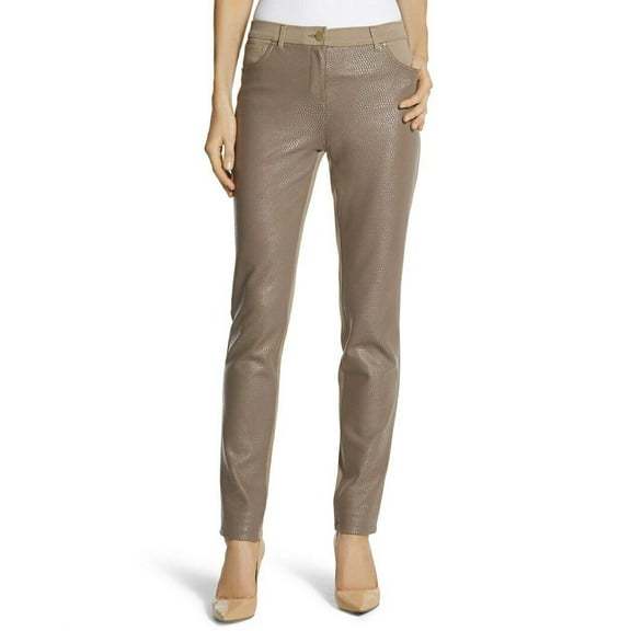 Chico's Snakeskin Foiled Piece Front Ponte Slim Pants 570124169