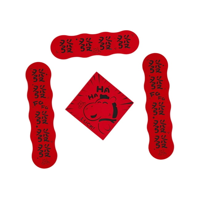 Drezz New Year Couplets Spring Festival Fu Character Banner Set with Felt Material Horse Pattern And Traditional Blessing Suitable for Home Door Workplace F Rich
