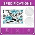 thumbnail image 2 of Erosebridal Blue Floral Place Mats Set of 4 for in Door Dinning, Watercolor Blossoms Flower Table Place Mats for in Door Dining, 2 of 4