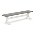 thumbnail image 1 of Pemberly Row Contemporary X-Style 15x72" Wood Dining Bench in White/Gray, 1 of 5
