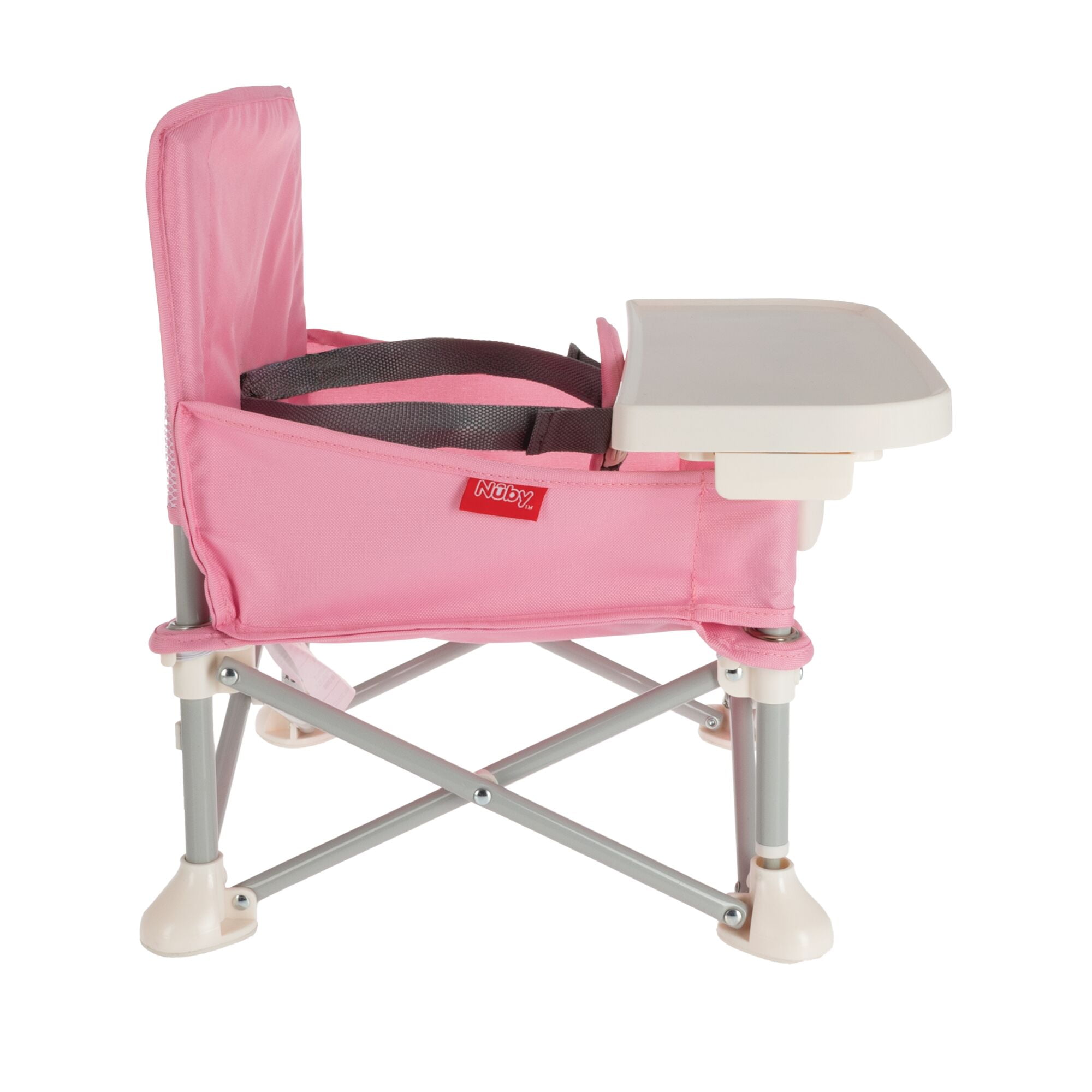 Nuby Pop-Up Portable Booster Seat with Removable Tray, Pink