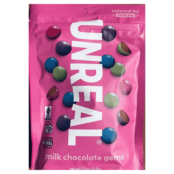 Unreal Milk Chocolate Gems 5 oz Bag