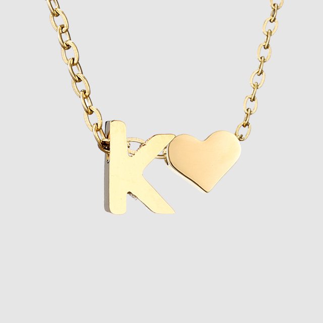 Collar con colgante de alfabeto inglés Love 26 para mujer, cadena de clavícula de acero inoxidable personalizada y de moda