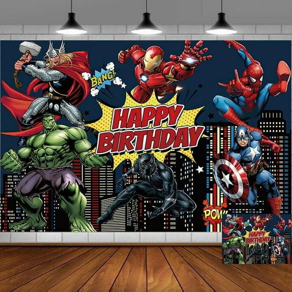 Avengers Backdrop Banner Party Supplies Poster Movie Theme Background for Photography Birthday Decorations