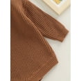 thumbnail image 5 of Baby Sweater Boy Girl Winter Clothes Knit Oversize Romper Warm Crewneck Long Sleeve Top Onesie for Infant, 5 of 7
