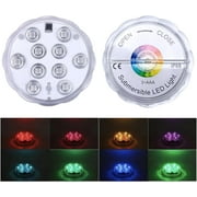 2 Packs Submersible LED Lights Remote Control Battery Powered, RGB Multi Color Changing Waterproof Light for Pool, Vase Base, Spa, Aquarium, Pond, Hot Tub, Decoration, Party