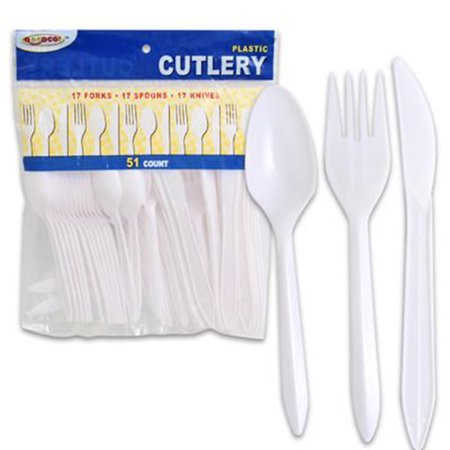 Cutlery Set - 51 Count White Plastic by Goodco | Walmart Canada