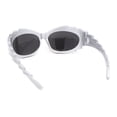 thumbnail image 4 of Runway Thorny Beveled Wrap Around Plastic Sport Sunglasses Silver Mirror, 4 of 4