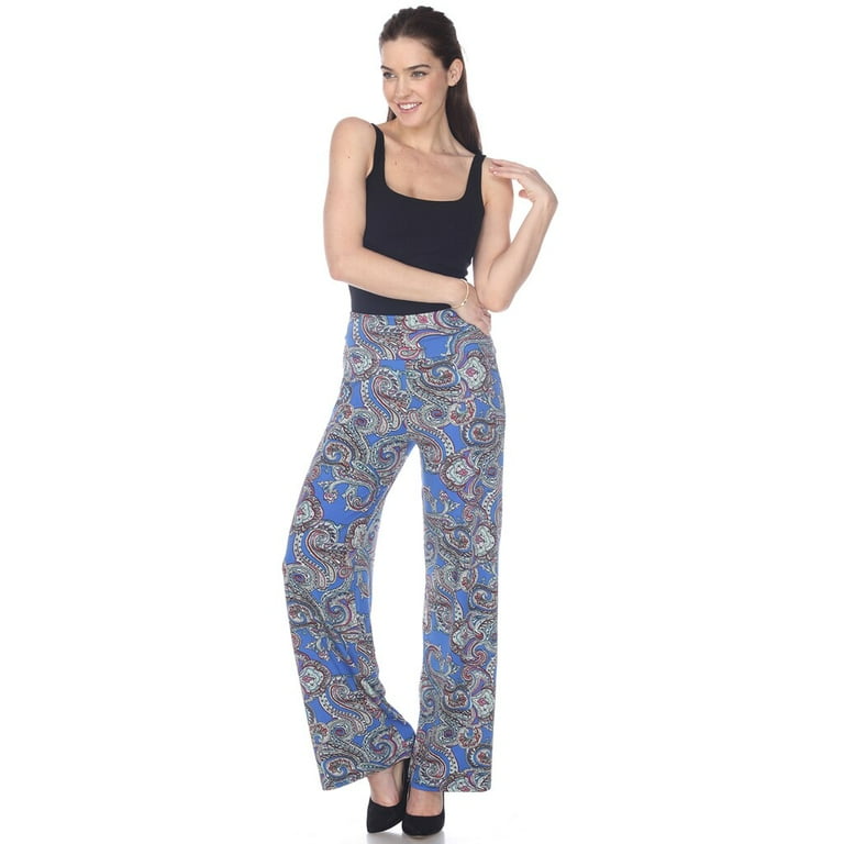 White Mark Women's Paisley Palazzo Pants 