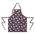 thumbnail image 2 of Purple Sun Moon Star Cloud Pattern Apron-Garden Aprons for Women with Pockets-Cotton Linen Waterproof Kitchen Cooking Gardening Aprons Adjustable for Kitchen,Cooking,BBQ and Salon 33x27 Inch, 2 of 7