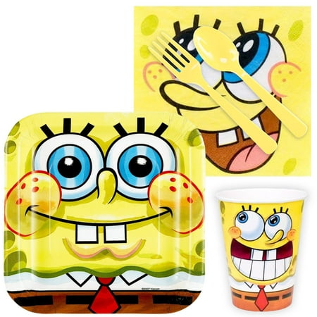 Spongebob Birthday Party Favors - SpongeBob Birthday Party Standard Tableware Kit Serves 8