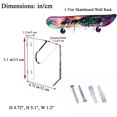 thumbnail image 4 of 1 Pairs Skateboard Wall Mount Acrylic Skate Board Wall Holder Display Rack Indoor Floating Skateboard Storage Holder, 4 of 5