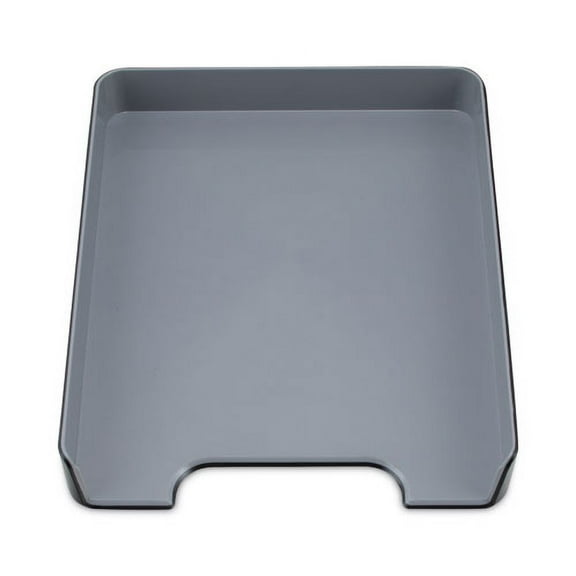 Fusion Letter Tray, 1 Section, Letter Size Files, 9.75" x 12.5" x 1.75", Black | Bundle of 2 Each