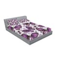 thumbnail image 2 of Natural Fitted Sheet & Pillow Sham Set, Butterflies with Paisley Motif on Wings Flowers Art Print, Decorative Printed 6 Piece Bedding Decor Set, Calking, Purple White Lilac, by Ambesonne, 2 of 3