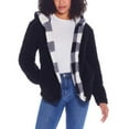 thumbnail image 3 of Weatherproof Women's Reversible Ultra Cozy Plush Fleece Plaid Jacket-Black / XXL, 3 of 8