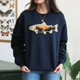 thumbnail image 4 of EcoLoom Forest Fish Trout Salmon Long Sleeve Unisex Midweight Crewneck Sweatshirt, 4 of 4