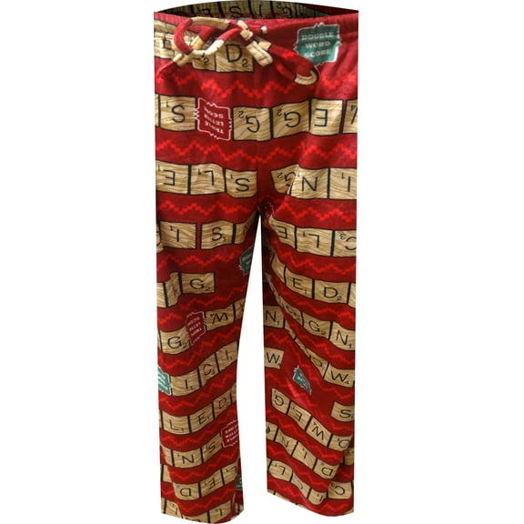 Underboss Mens Scrabble Board Christmas Words Silky Fleece Lounge Pants (Small)