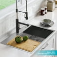 thumbnail image 2 of Kraus Kore Workstation 30-inch Drop-In or Undermount 16 Gauge Single Bowl Stainless Steel Kitchen Sink with Accessories (Pack of 5) with Waste Guard Continuous Feed Garbage Disposal, 2 of 12
