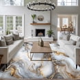thumbnail image 3 of 5'x8' Area Rugs, Marble White Yellow Indoor Outdoor Area Rug for Living Room Bedroom, Modern Art Ink Painting Washable Bathroom Rugs Kitchen Floor Carpet Mats Home Decor Aesthetic, 3 of 8