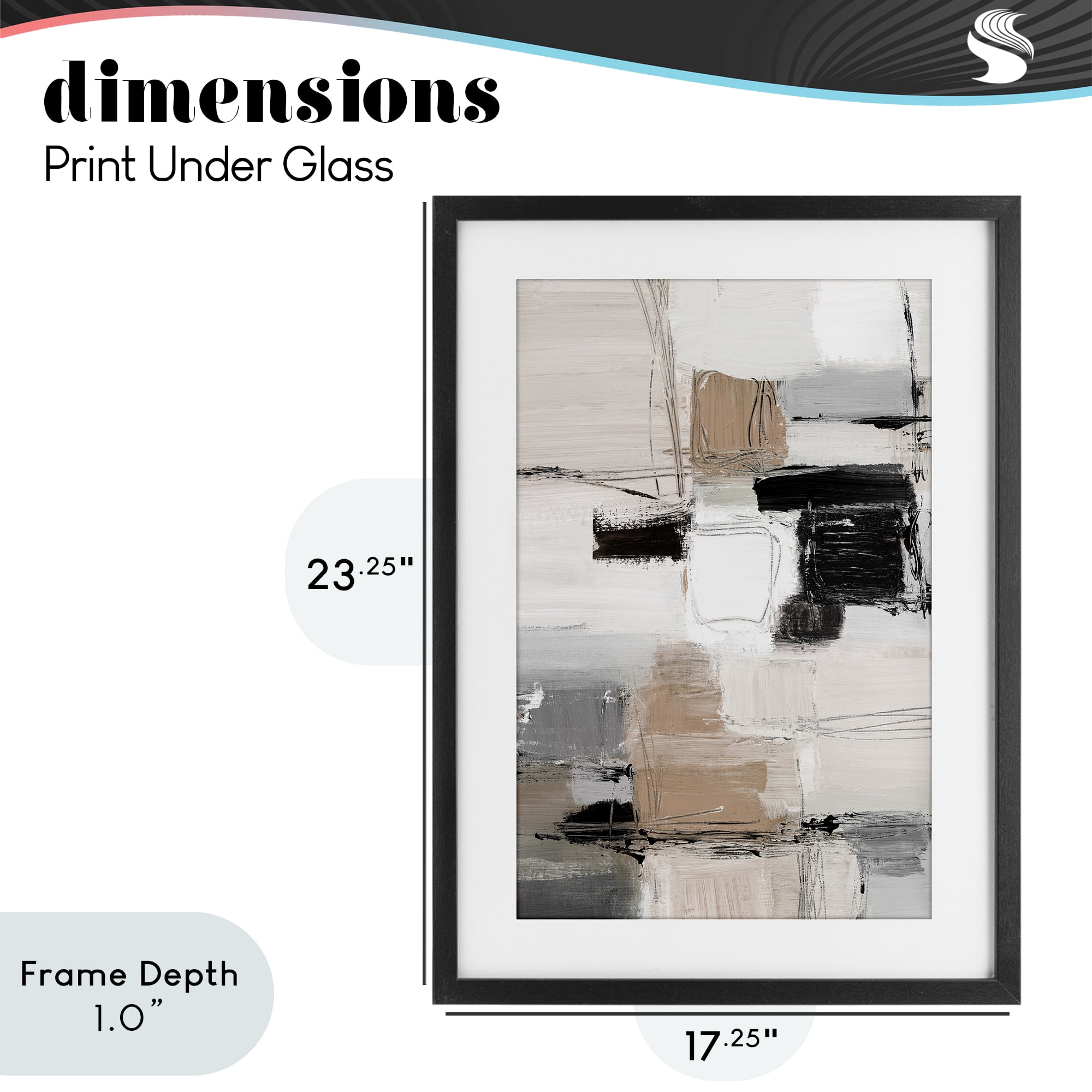 Stupell Industries Contemporary Neutral Variety Black Framed Print Under Glass, design by Lanie Loreth