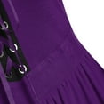 thumbnail image 4 of Gibobby Vestido invierno mujer Vestidos de cóctel para mujer Moda estilo gótico 1950s Vestido midi vintage Croset Manga larga acampanada Una línea Vestido de fiesta（Morado， XXL), 4 of 5
