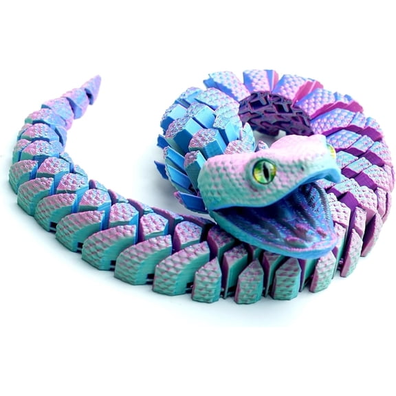 3D Printed Big Headed Snake,Fidget Toys,Flexible Articulated Mystery Animals,Surprise Gift for Festival,Home Figurines Decoration, Executive Desk Decorations