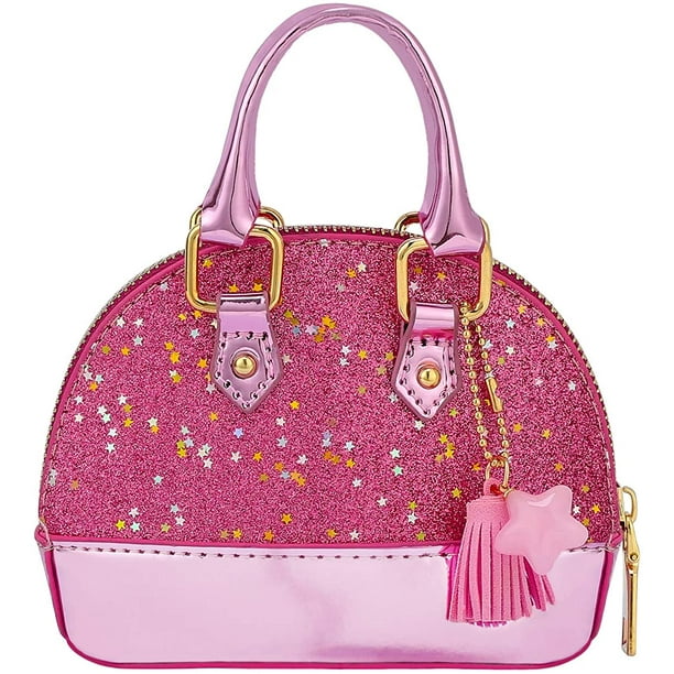  Little Girls Trendy Kids Glitter Toddler Purse, Star