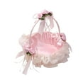 thumbnail image 3 of Wedding Basket Satin Ribbons Basket Decor Wedding Easter Party Favors Handbasket Lace Bow Flower Girl Basket for Celebrations, 3 of 10