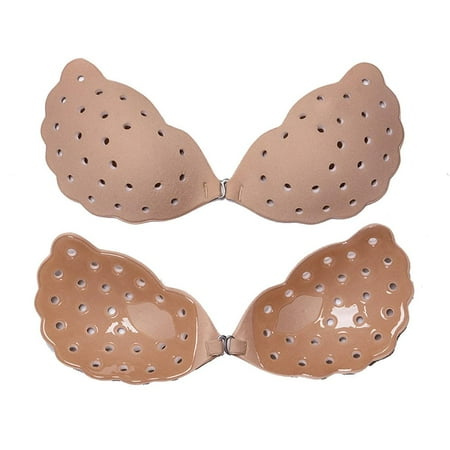 

Lacyie Invisible Adhesive Bra Strapless Sticky Push up Bra Reusable Self Silicone Adhesive Bra Nipple Covers Strapless Bra for Backless Dress delightful