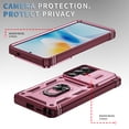 thumbnail image 3 of for Samsung Galaxy S26 3-in-1 Phone Case with Slide Camera Cover, Build in 360° Rotating Ring Stand, Military Grade Protective Shockproof Heavy Duty Phone Case for Samsung Galaxy S26,B, 3 of 5