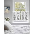 thumbnail image 4 of Half Window Curtain 36 Inches Long, Black White Window Treatment Curtain Drapes, Cartoon Farmhouse Retro Small Tier Curtains for Bathroom Over Sink, 27.5"x36", 2 Panels, 4 of 7