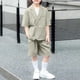 thumbnail image 2 of Odeerbi Niños Vestido Formal Traje Manga Corta Muesca Solapa Blazer Chaqueta + Traje Pantalones Cortos Trajes de Verano Conjunto, 2 of 8
