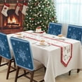 thumbnail image 4 of Navy Blue Winter Snowflakes Chair Covers Set of 8 White Stripes Christmas Chair Back Covers Stretch Removable Washable Slipcovers Protector for Dining Room Kitchen Party Decor, 4 of 5