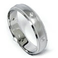 thumbnail image 3 of Pompeii Mens 14K White Gold Diamond Wedding Brushed Band Ring (G/H,SI), 3 of 5