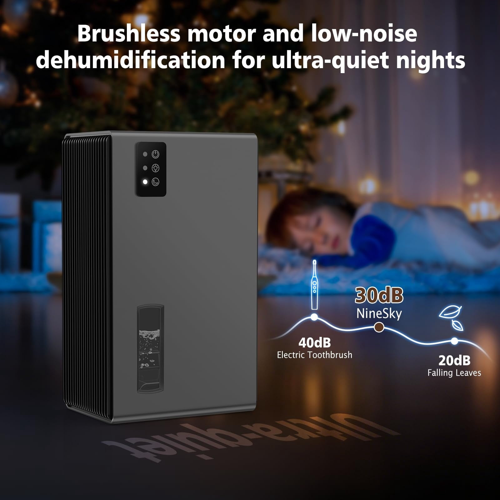 Dehumidifier for Home, 95 OZ Water Tank, (1000 sq.ft) Dehumidifiers for Bathroom Bedroom Basement with Auto Shut Off,7 Colors LED Light (Gray)